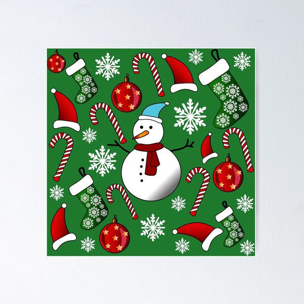 Item preview, Jolly Christmas-Green background designed and sold by Crazy-Jiraffe.