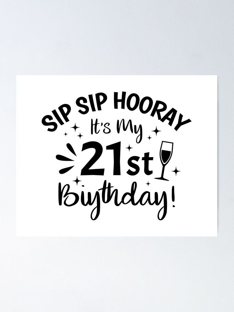 Sip, Sip, Hooray!. Handwritten Typography Black Color Text On