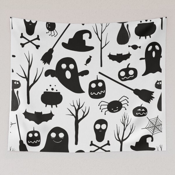 Item preview, Spooky Halloween Pattern | Black designed and sold by mareabello.
