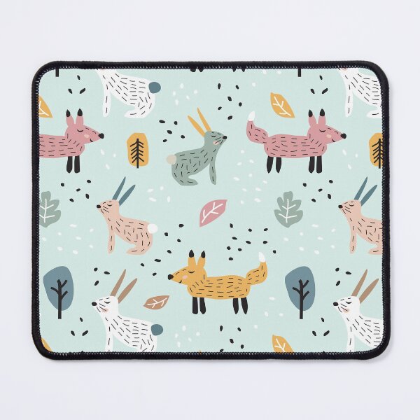 Item preview, Childish seamless pattern with cute bunny and fox, bunny and fox seamless pattern designed and sold by skylove94.