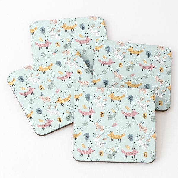 Item preview, Childish seamless pattern with cute bunny and fox, bunny and fox seamless pattern designed and sold by skylove94.