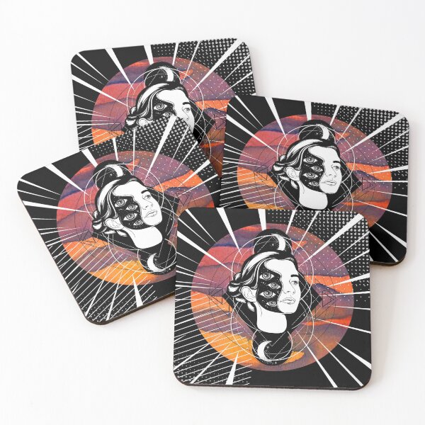 Item preview, Surrealistic Illustration of Mystical Girl Psychedelic  designed and sold by Taleahsdesigns.