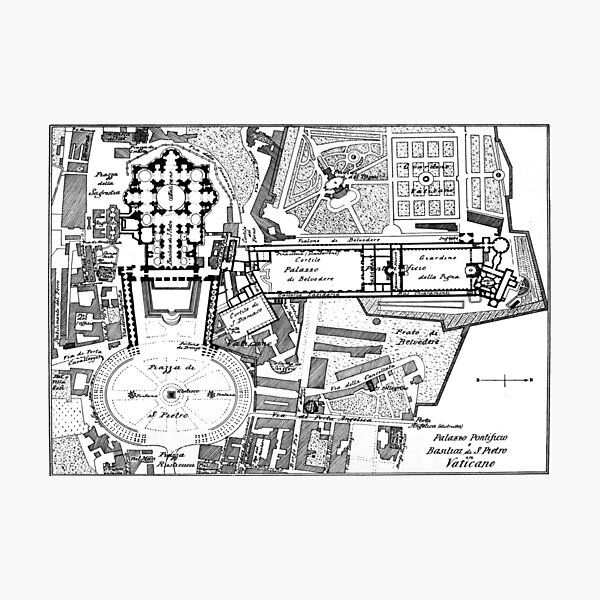 Item preview, Vintage Map of The Vatican (1914) designed and sold by BravuraMedia.