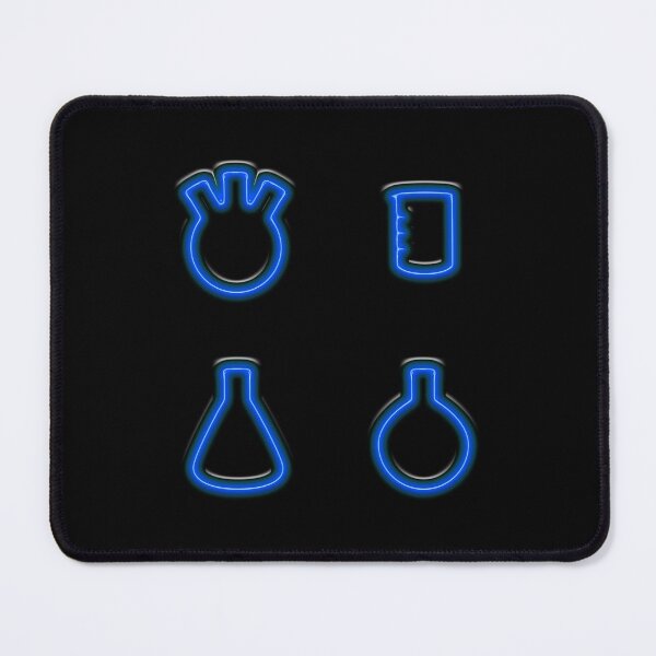 Item preview, Three Flasks and a Beaker - Neon Blue designed and sold by Artsy-Chemist.
