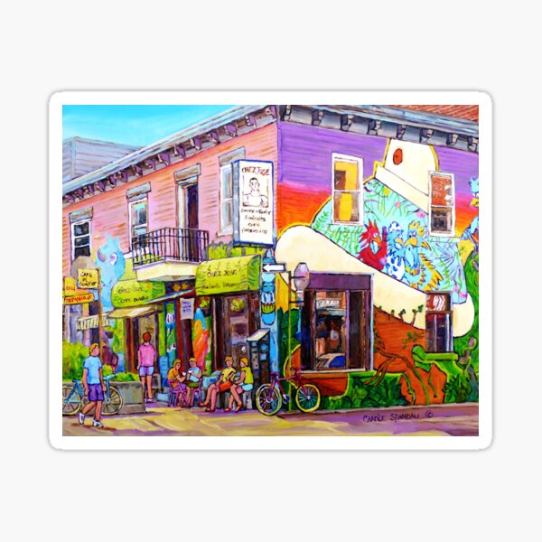 Item preview, OUTDOOR CAFE CHEZ JOSE MONTREAL SUMMER STREET SCENE designed and sold by Carole  Spandau.