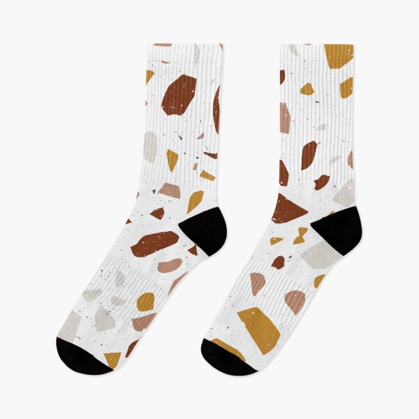 Aperçu de l'œuvre Motif Pierre Terrazzo (Terre Cuite + Moutarde) créée et vendue par NeptuneDesigns.