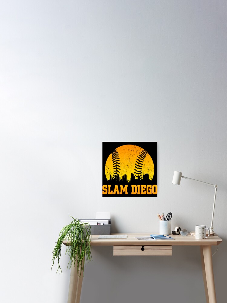 Vintage Slam Diego San Diego City Skyline Baseball Gameday