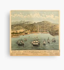 Vintage Pictorial Map of San Francisco (1884) Metal Print