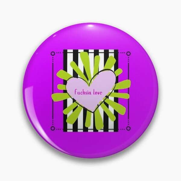 Item preview,  FUCHSIA LOVE #4 (on black and white stripe with lime green starburst) designed and sold by EllieMonroe.