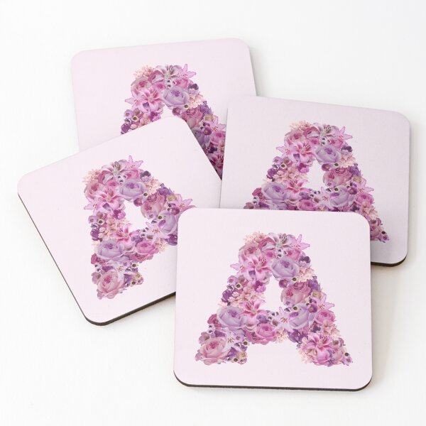 Item preview, Letter A | Pink Flower Pattern | Letter Art | Typography designed and sold by hayleylauren.