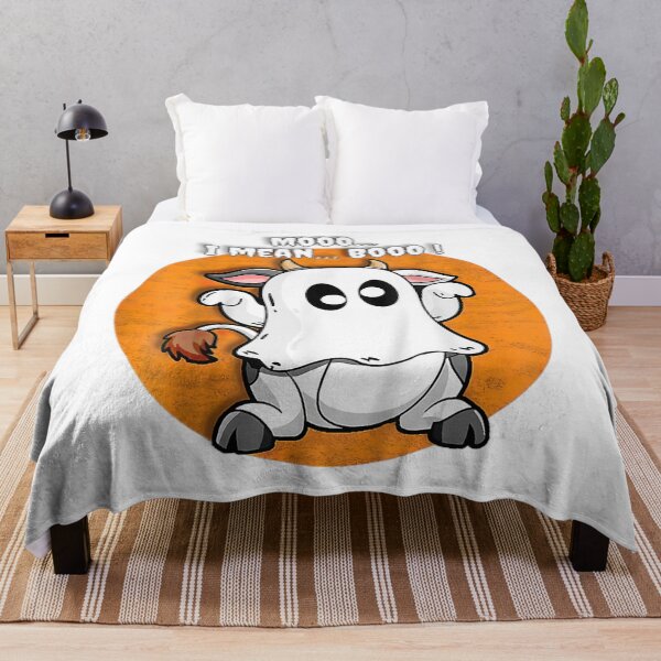 Item preview, Ghost Cow Moo I Mean Boo Pumpkin Moon Halloween  designed and sold by JethroShop.