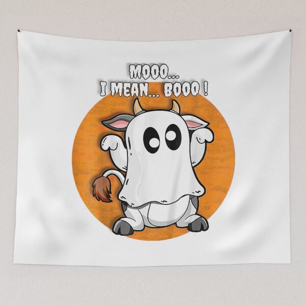 Item preview, Ghost Cow Moo I Mean Boo Pumpkin Moon Halloween  designed and sold by JethroShop.