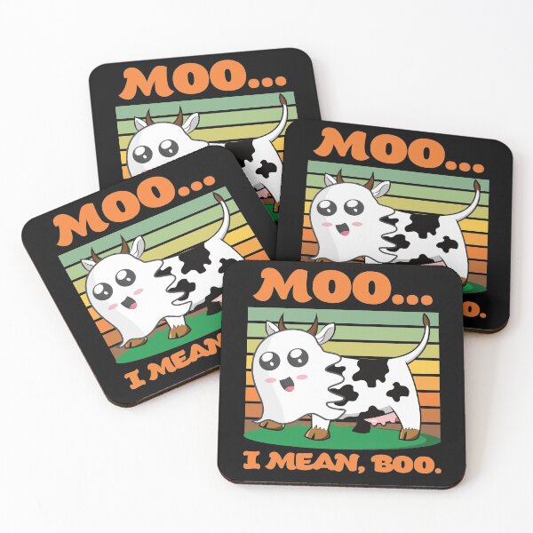 Item preview, Moo, I Mean Boo - Funny Cow Ghost Halloween Design designed and sold by Rhu Creations.