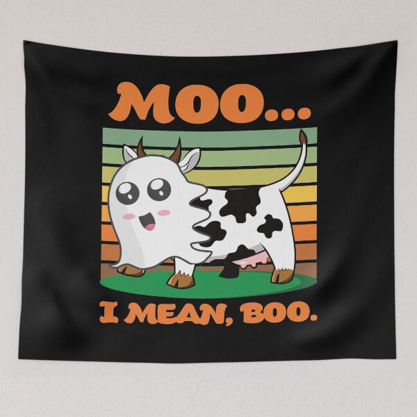 Item preview, Moo, I Mean Boo - Funny Cow Ghost Halloween Design designed and sold by Rhu Creations.