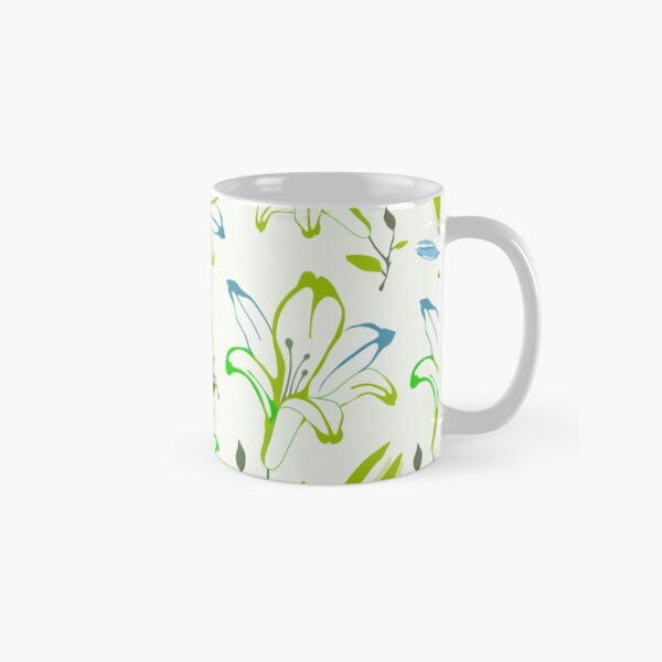 Green Spring floral pattern green and blue Classic Mug