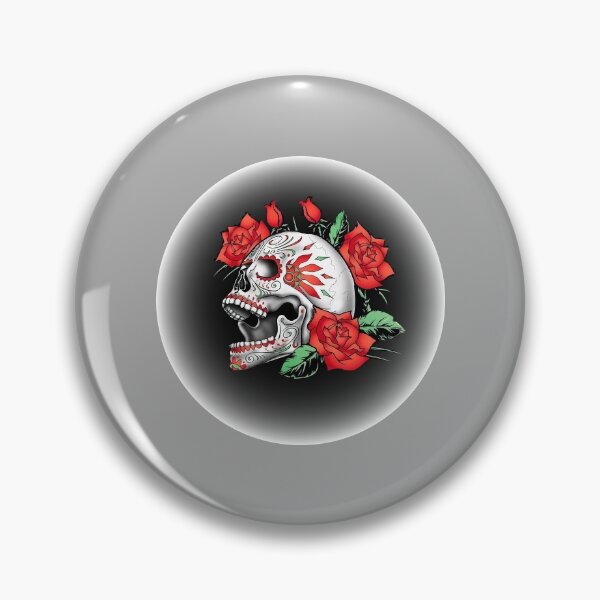 Item preview, Halloween Skull with Roses Tattoo Art designed and sold by PodiShawna.