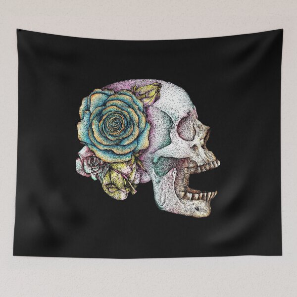 Item preview, Colorful Floral Skull  designed and sold by Flower Magic .