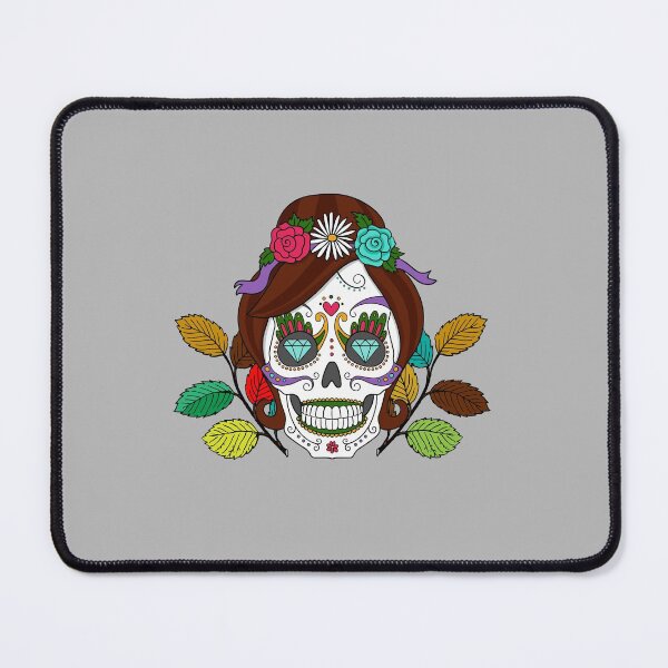 Item preview, Halloween Girl Skull with Colorful Flowers and Tattoo  designed and sold by PodiShawna.