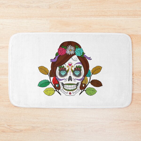 Item preview, Halloween Girl Skull with Colorful Flowers and Tattoo  designed and sold by PodiShawna.