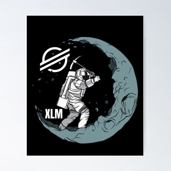 Item preview, XLM Stellar Moon Man Mining Crypto Cryptocurrency  designed and sold by Bitcoin-Fashion.