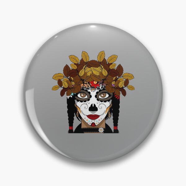 Item preview, Halloween Girl Skull with Colorful Flowers and Tattoo  designed and sold by PodiShawna.
