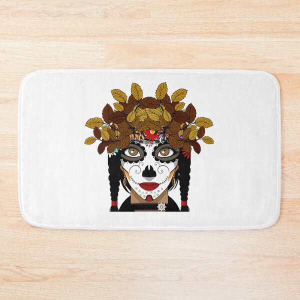 Item preview, Halloween Girl Skull with Colorful Flowers and Tattoo  designed and sold by PodiShawna.