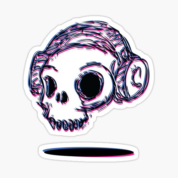 3D Skull Sticker