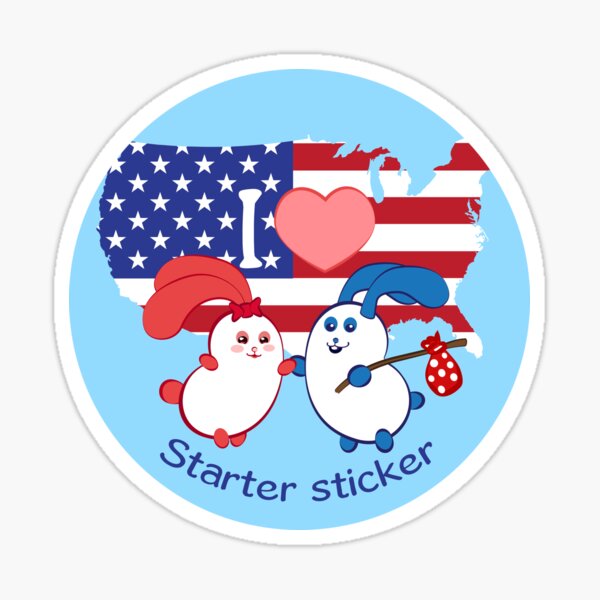 Ernest and Coraline | I love USA Sticker