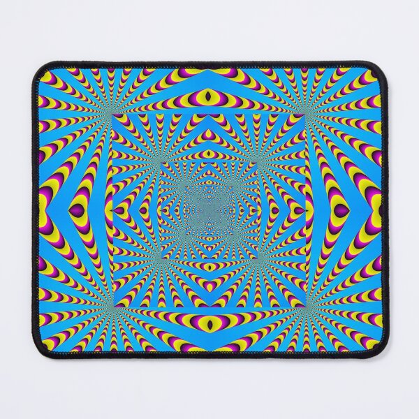 Blue optical illusions colour Mouse Pad