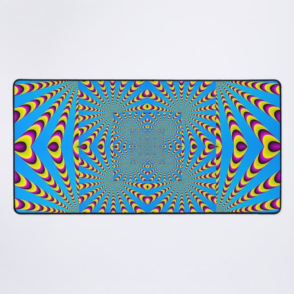 Blue optical illusions colour Desk Mat