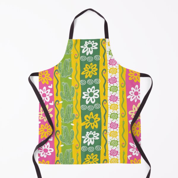 Item preview, Colourful cactus and flowers stripes repeat pattern with snakes designed and sold by jamiesoondesign.