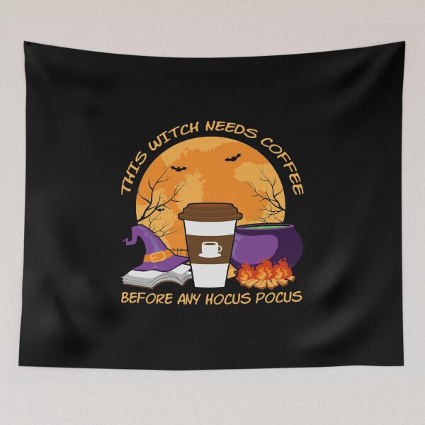 Item preview, This witch needs coffee before any hocus pocus Classic Gift Halloween Day, Thanksgiving, Chr designed and sold by SimonHeinzmann.