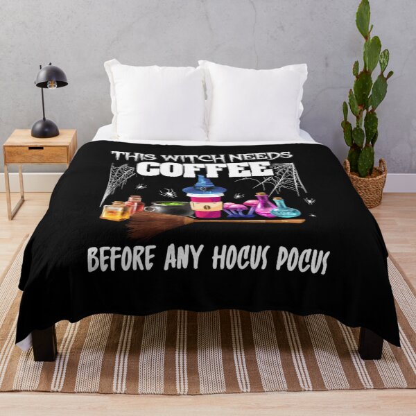Item preview, This Witch Needs Coffee Before Any Hocus Pocus Halloween Gift Halloween Day, Thanksgiving, Christmas designed and sold by SimonHeinzmann.