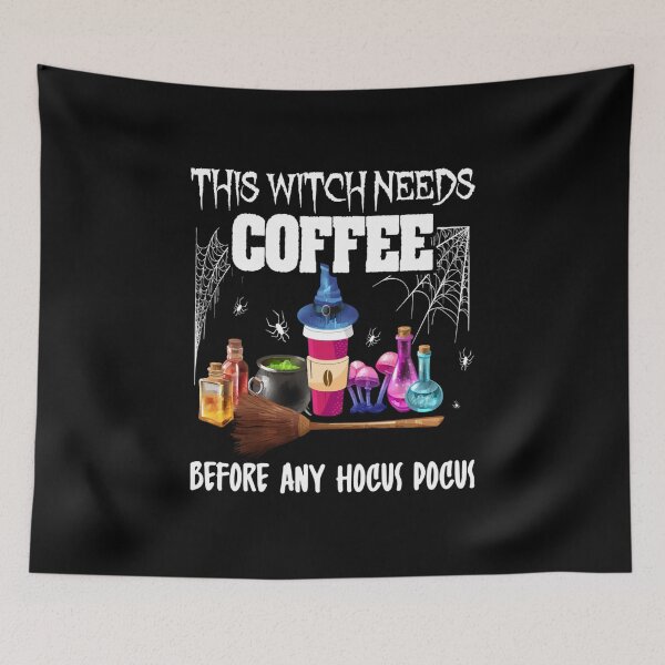 Item preview, This Witch Needs Coffee Before Any Hocus Pocus Halloween Gift Halloween Day, Thanksgiving, Christmas designed and sold by SimonHeinzmann.