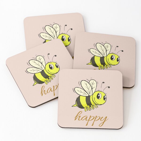 Item preview, Bee happy designed and sold by WORDtoARTwork.