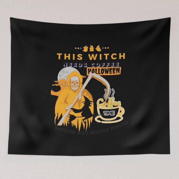 Item preview, this witch needs coffee before any hocus pocus shirt for halloween party event Gift Halloween Day, T designed and sold by SimonHeinzmann.
