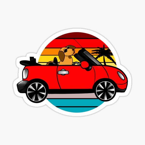 BEEP BEEP Mini and dog, paradise Sticker