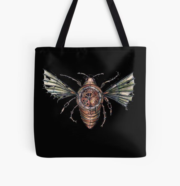 Steampunk Bee All Over Print Tote Bag