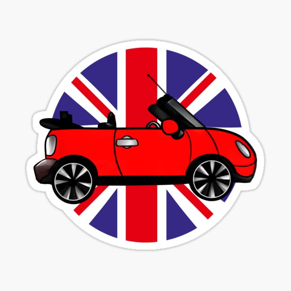 BEEP BEEP Mini, england flag Sticker