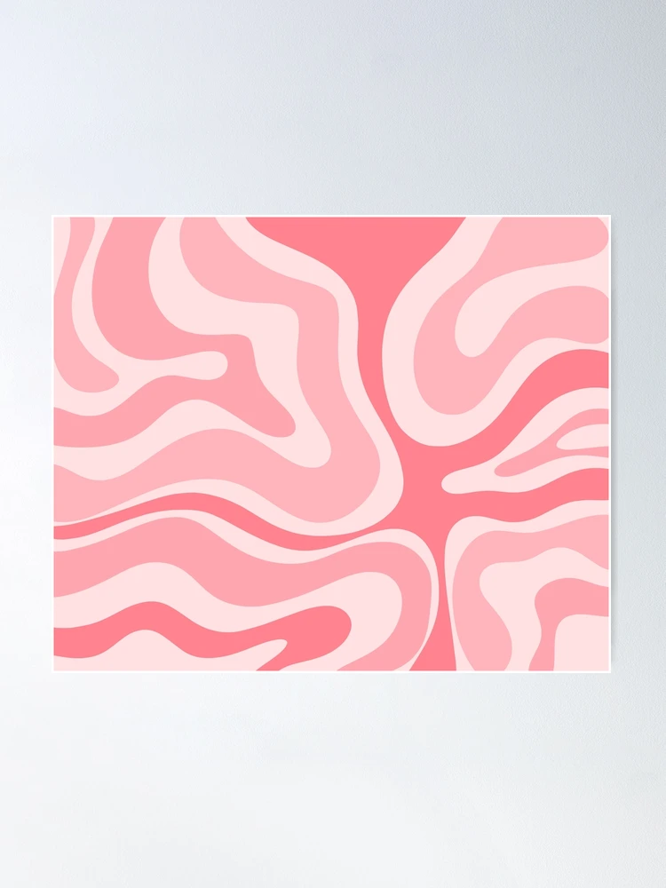 Soft Blush Pink Liquid Swirl Modern Abstract Pattern Water Bottle