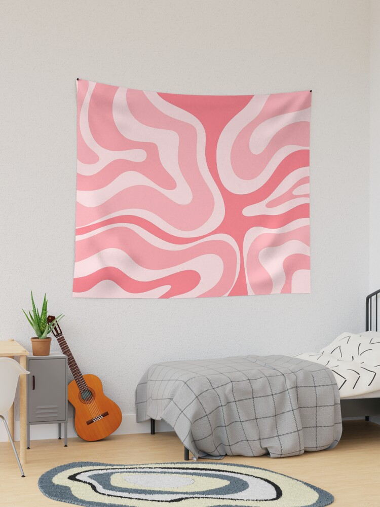 Modern Retro Liquid Swirl Abstract in Pastel Pink Blush | Poster