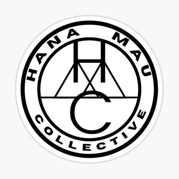 Hana Mau Collective logo - black and white Sticker