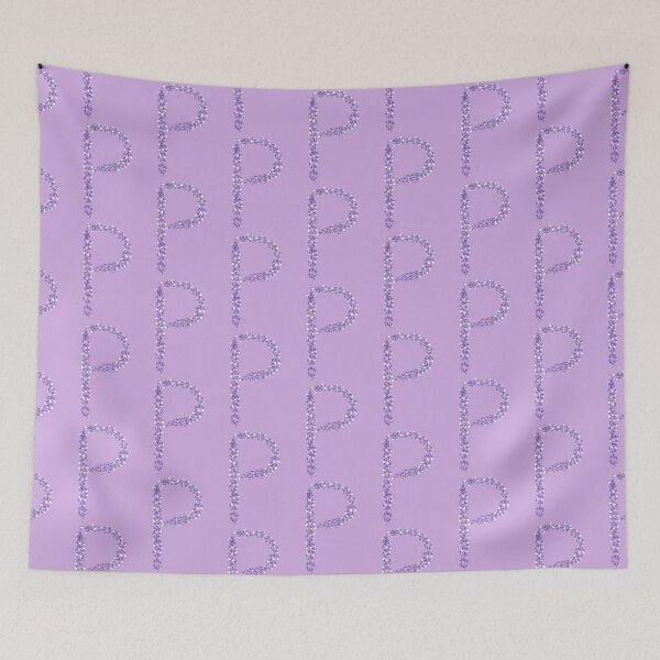 Item preview, Lavender Letter P Hand Drawn in Watercolor and Ink designed and sold by EndlessDoodles.