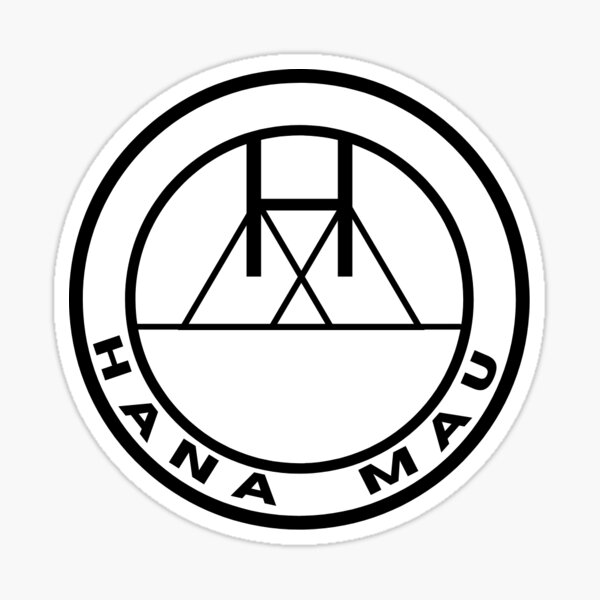 Hana Mau logo - black and white Sticker