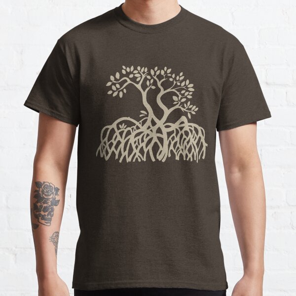 Vector Mangrove Tree Silhouette - Beige Classic T-Shirt