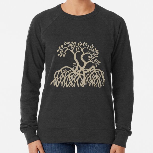 Vector Mangrove Tree Silhouette - Beige Lightweight Sweatshirt