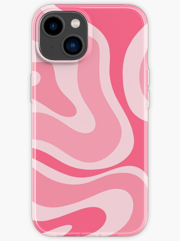 Retro Liquid Swirl Abstract in Soft Pink iPhone Case by Kierkegaard Design  Studio