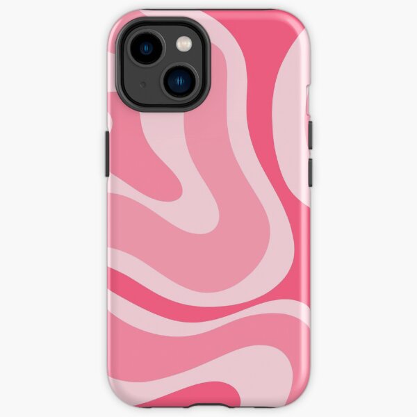 Modern Retro Liquid Swirl Abstract Pattern in Candy Pink iPhone Tough Case