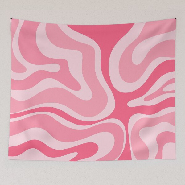 Item preview, Modern Retro Liquid Swirl Abstract Pattern in Candy Pink designed and sold by kierkegaard.