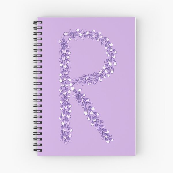 Item preview, Lavender Letter R Hand Drawn in Watercolor and Ink designed and sold by EndlessDoodles.